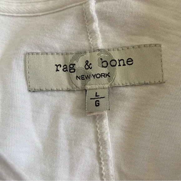 Rag & Bone Miles Cotton Lightweight White Short Sleeved Jersey T-Shirt Sz L - Picture 10 of 14